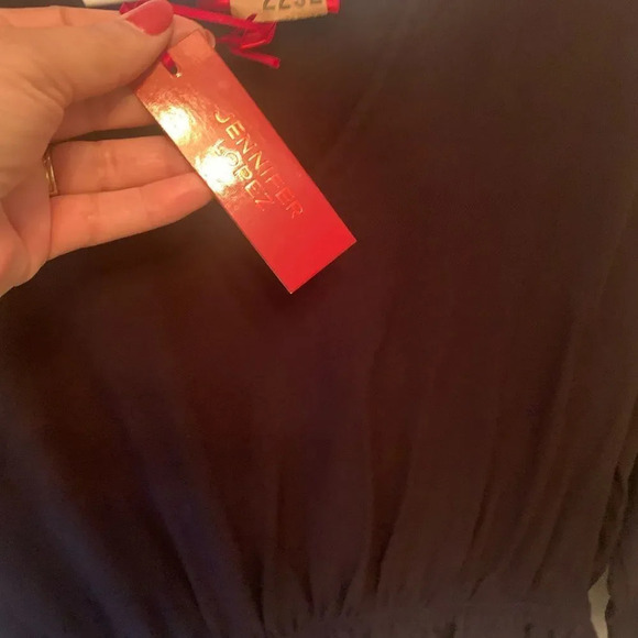 Jennifer Lopez black long sleeve blouse M - Picture 6 of 7